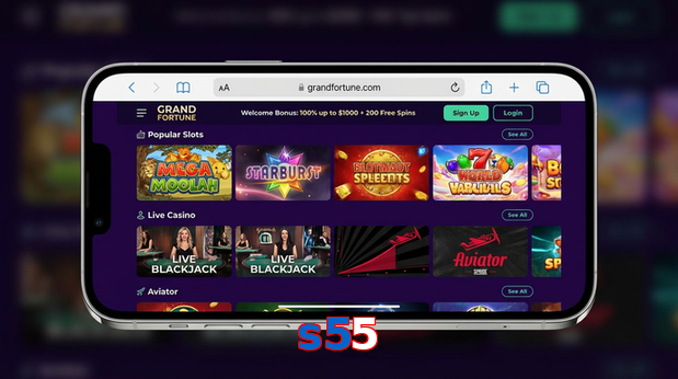 Main screen of S55 ios page for PK players